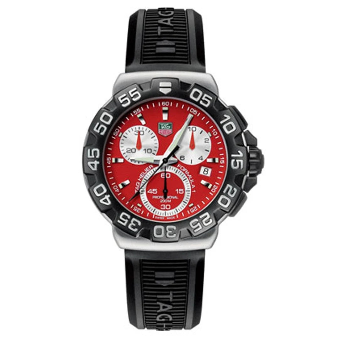 TAG Heuer Formula 1 Quartz Chronograph Stainless Steel / Red / Rubber CAH1112.BT0714