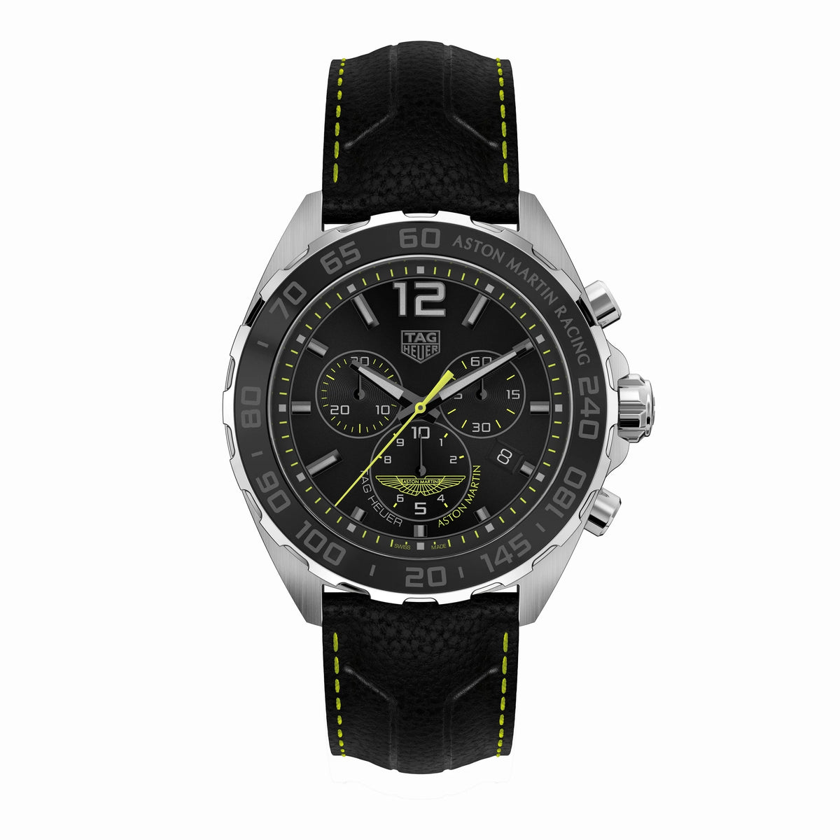 TAG Heuer Formula 1 Chronograph Quartz 43 Stainless Steel / Aston Martin / Calf CAZ101P.FC8245