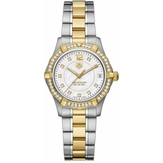 TAG Heuer Aquaracer 300M Quartz 32 Stainless Steel / Yellow Gold / Diamond / MOP - Diamond / Bracelet WAF1350.BB0820