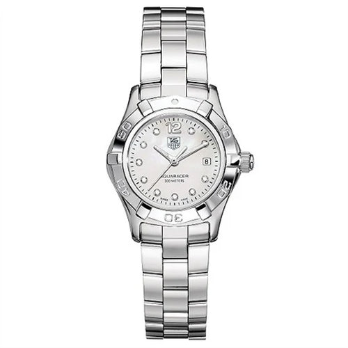 TAG Heuer Aquaracer 300M Quartz 27 Stainless Steel / MOP - Diamond / Bracelet WAF1415.BA0813