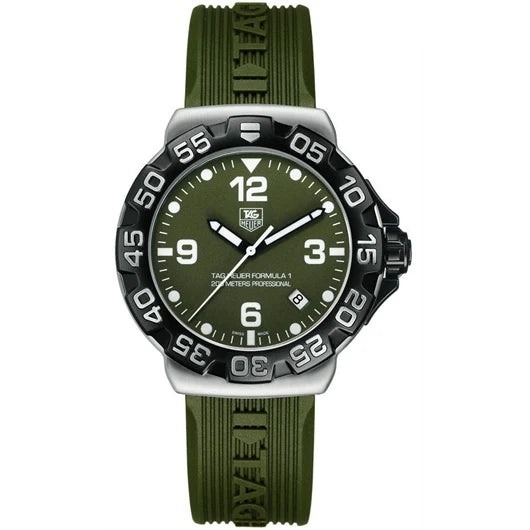 TAG Heuer Formula 1 Quartz 41 Stainless Steel / Green / Rubber WAH1113.FT6025