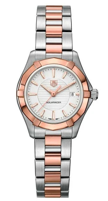 TAG Heuer Aquaracer 300M Quartz 27 Stainless Steel / Rose Gold / Silver / Bracelet WAP1450.BD0837