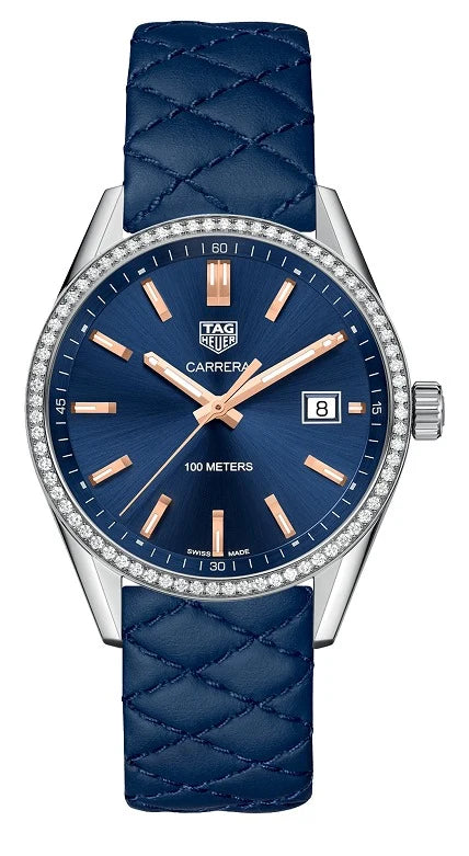 TAG Heuer Carrera Quartz 39 Stainless Steel / Diamond / Blue WAR1114.FC6391
