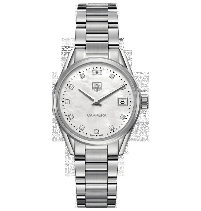 TAG Heuer Carrera Lady Quartz 32 Stainless Steel / MOP - Diamond / Bracelet WAR1314.BA0778