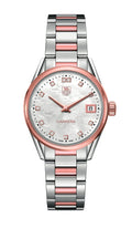 TAG Heuer Carrera Lady Quartz 32 Stainless Steel / Rose Gold / MOP - Diamond / Bracelet WAR1352.BD0774