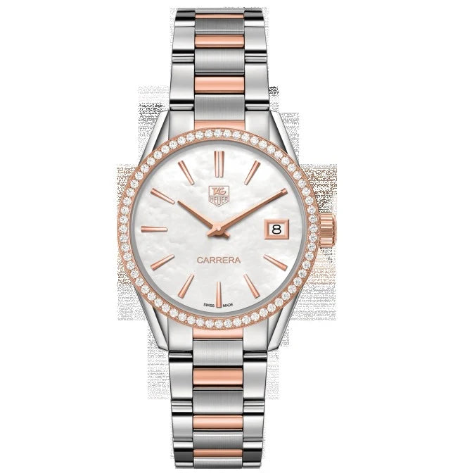 TAG Heuer Carrera Lady Quartz 32 Stainless Steel / Rose Gold / Diamond / MOP / Bracelet WAR1353.BD0779