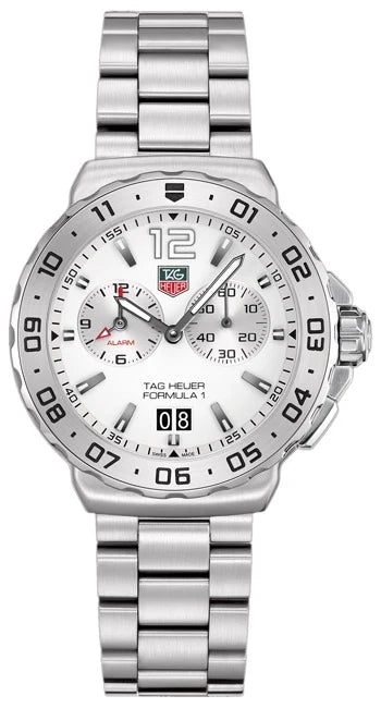 TAG Heuer Formula 1 Quartz Alarm 42 Stainless Steel / White / Bracelet WAU111B.BA0858