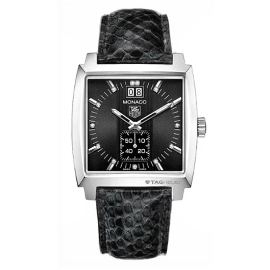 TAG Heuer Monaco Quartz Big Date Stainless Steel / Black / Python WAW1310.FC6216