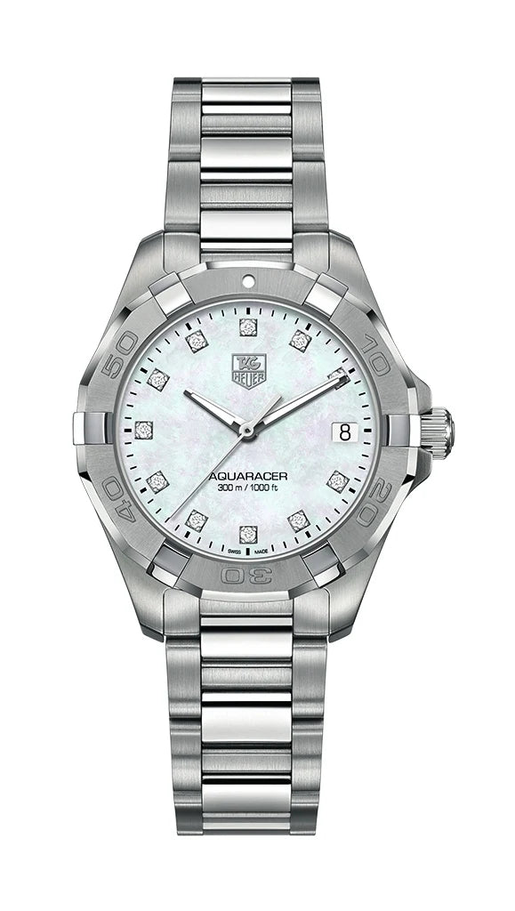 TAG Heuer Aquaracer 300M Quartz 32 Stainless Steel / MOP - Diamond / Bracelet WAY1313.BA0915