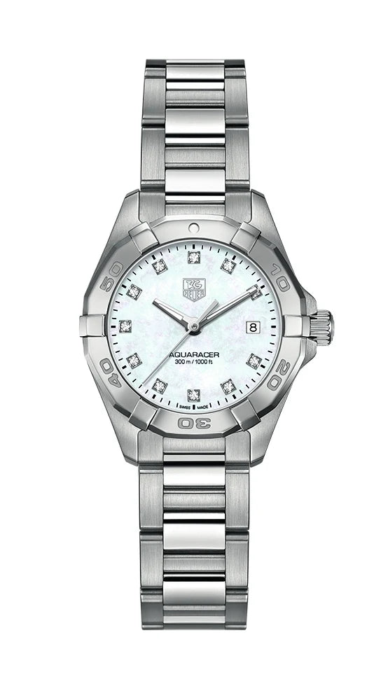 TAG Heuer Aquaracer 300M Quartz 27 Stainless Steel / MOP - Diamond / Bracelet WAY1413.BA0920