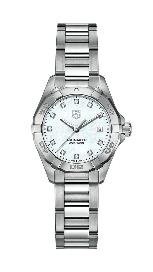 TAG Heuer Aquaracer 300M Quartz 27 Stainless Steel / MOP - Diamond / Bracelet WAY1413.BA0920