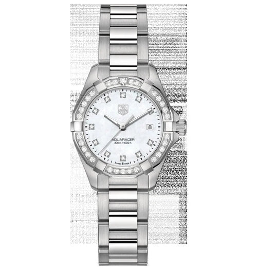 TAG Heuer Aquaracer 300M Quartz 27 Stainless Steel / Diamond / MOP - Diamond / Bracelet WAY1414.BA0920