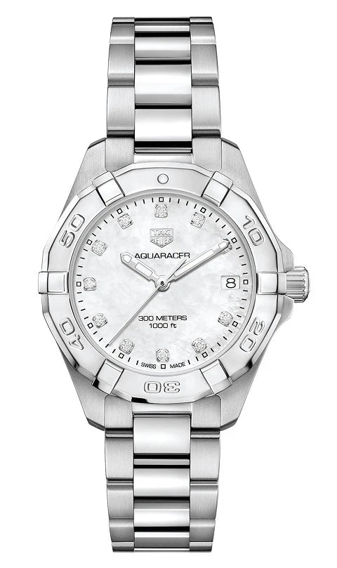 TAG Heuer Aquaracer 300M Quartz 32 Stainless Steel / MOP - Diamond / Bracelet WBD1314.BA0740