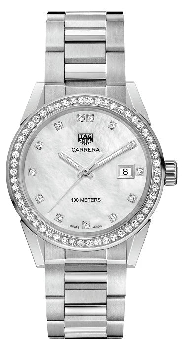 TAG Heuer Carrera Quartz 36 Stainless Steel / Diamond / MOP - Diamond / Bracelet WBG1315.BA0758